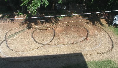 Track laid out on the ground